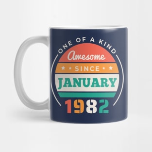 Retro Awesome Since January 1982 Birthday Vintage Bday 1982 Mug